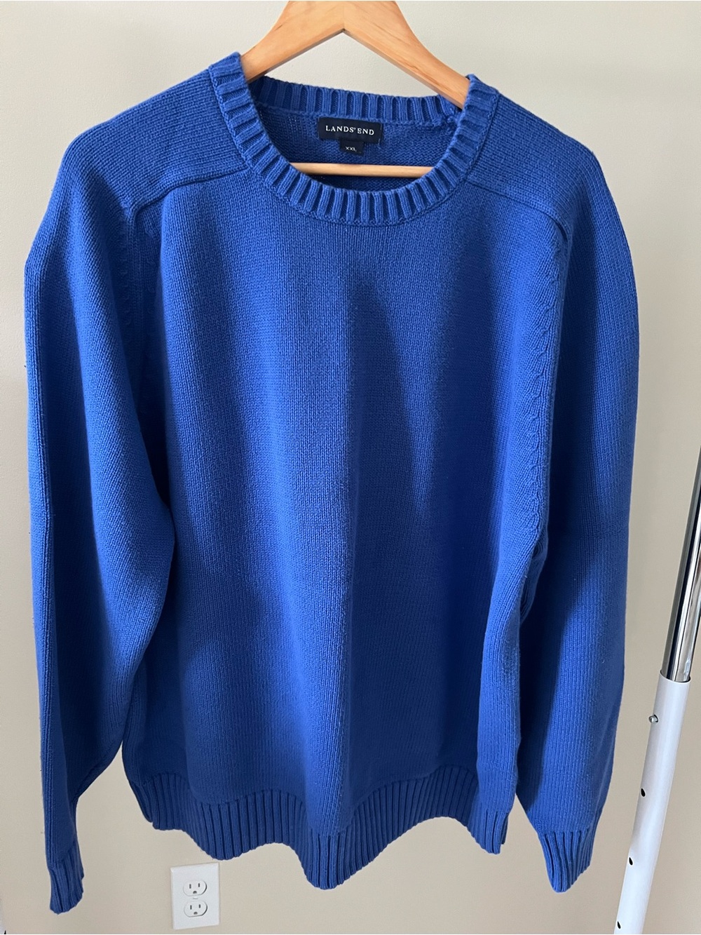 Lands’ End blue cotton crewneck sweater